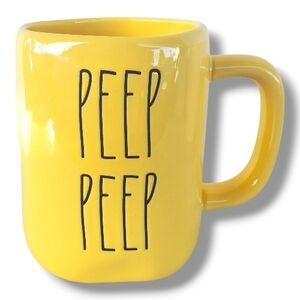 Large Coffee Mug Rae Dunn For Easter. Yellow With Black Letters. Peep Peep. New.